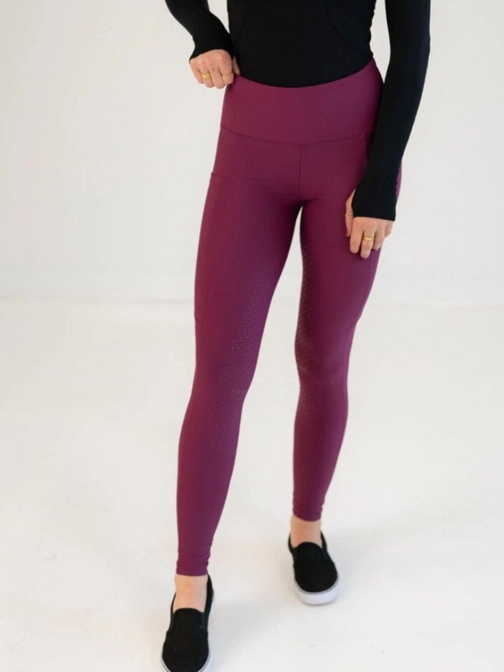 Free Ride Equestrian Define Full Seat Riding Leggings Raspberry XL - Picture 3 of 5